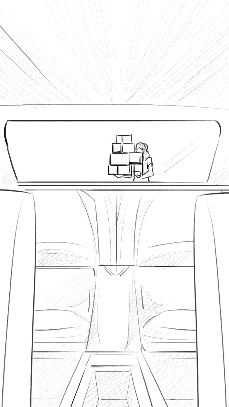 AEOS storyboard, shot 3