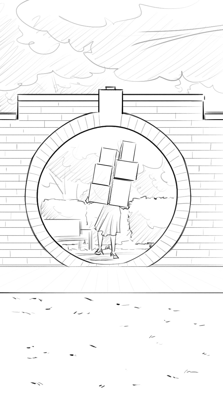 AEOS storyboard, shot 64